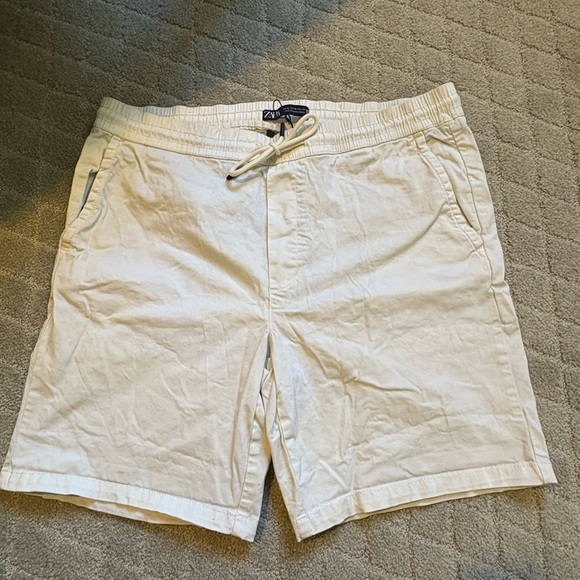 Cream Drawstring Shorts - Picture 1 of 2